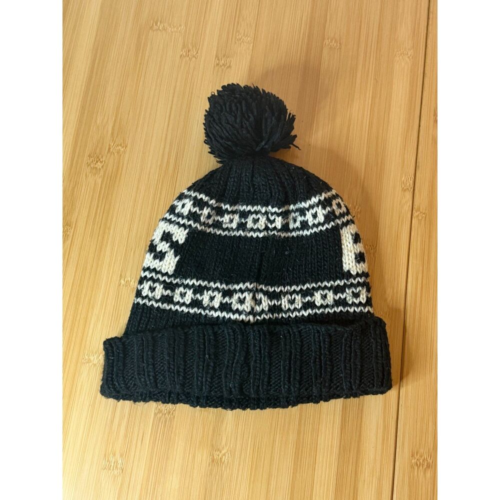 NFL Denver Broncos Cuffed Pom Beanie Hat Ultra Game Knit Black White